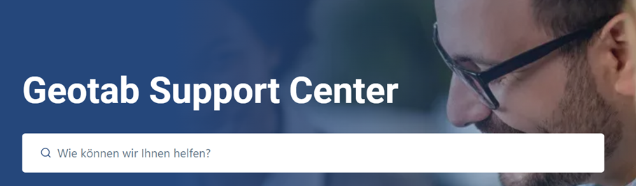 Screenshot der Suchleiste des Support Centers